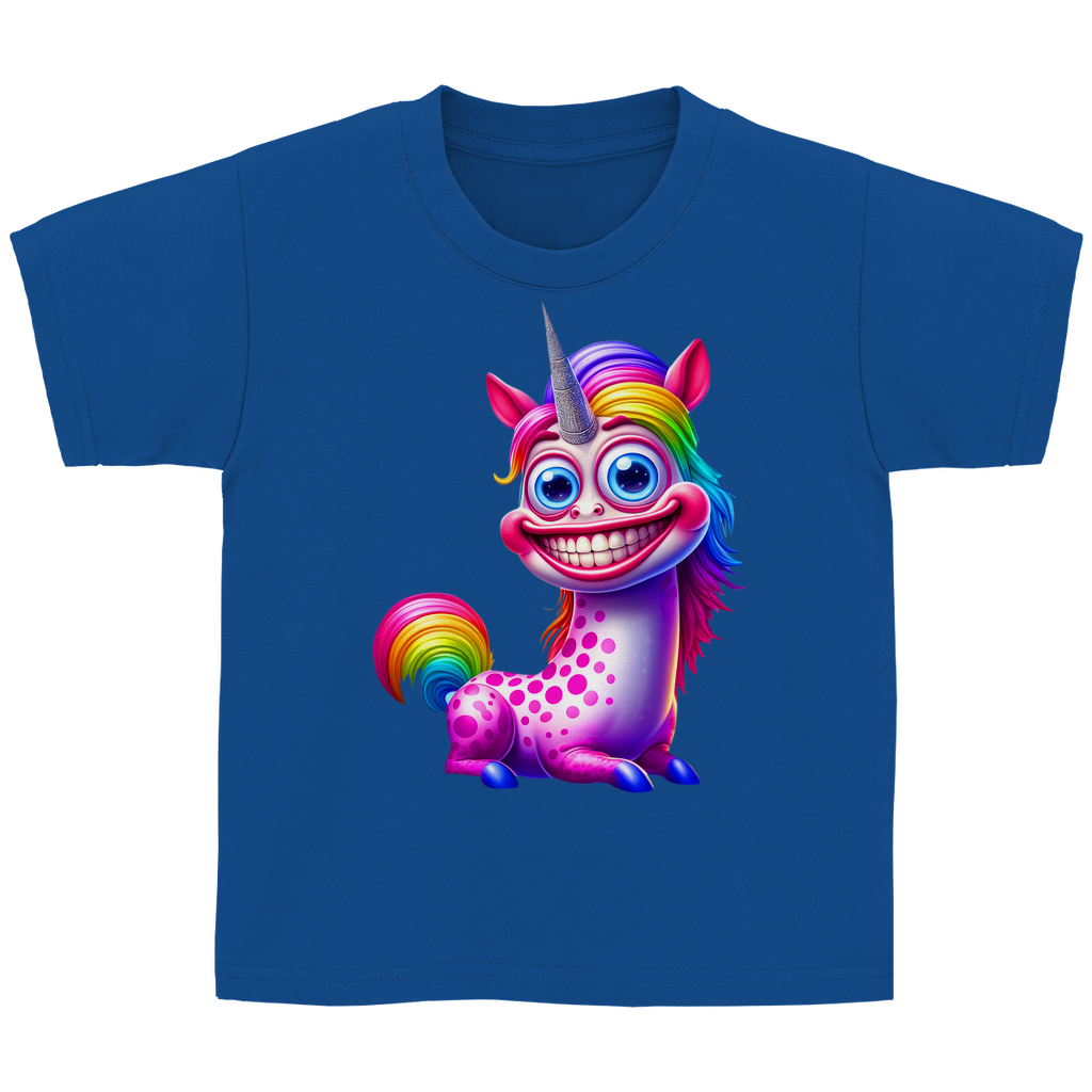 Kinder Basic T-Shirt Einhorn  grinsend